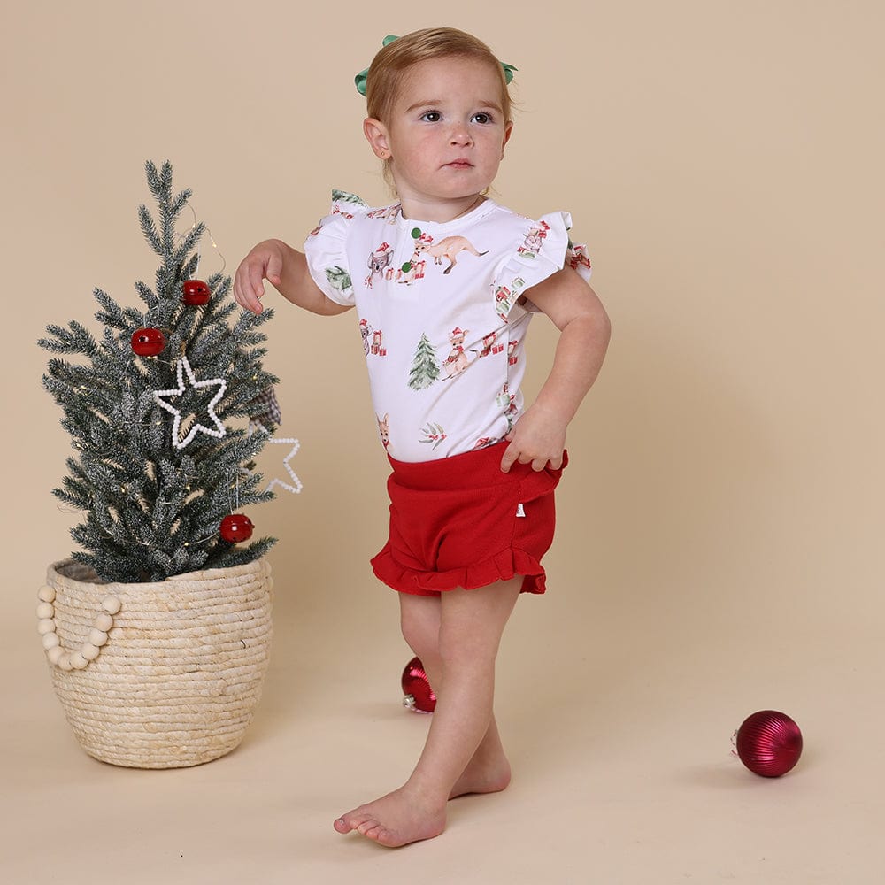 Snuggle Hunny Kids Girls Pants Red Organic Bloomers