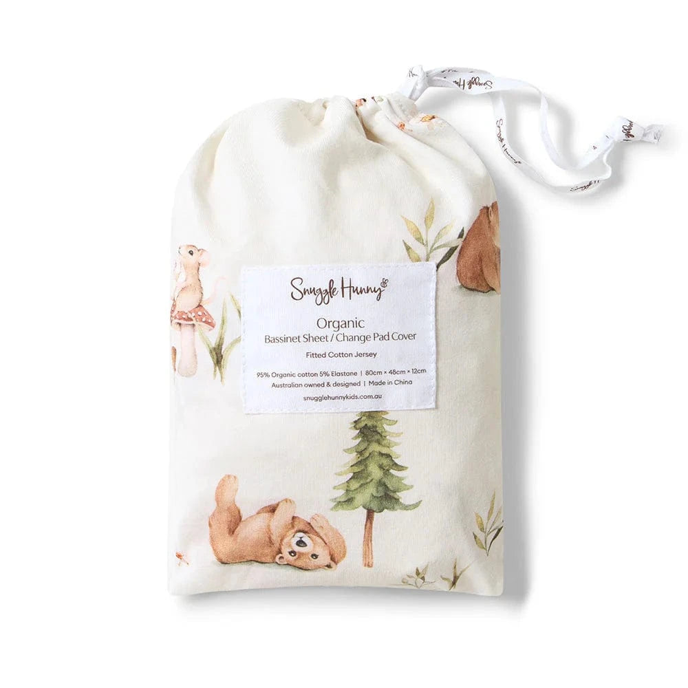 Snuggle Hunny Kids Linen Sheets Bears Organic Bassinet Sheet / Change Pad Cover