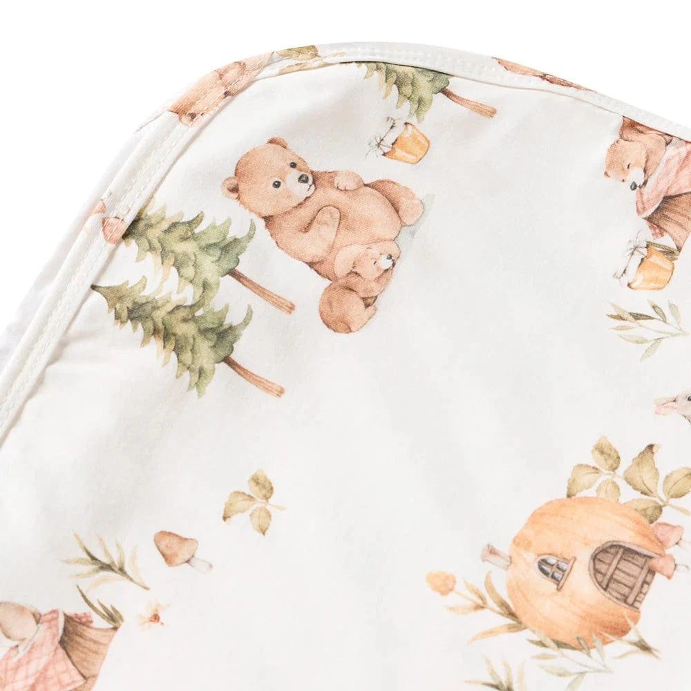 Snuggle Hunny Kids Linen Sheets Bears Organic Jersey Wrap & Beanie Set