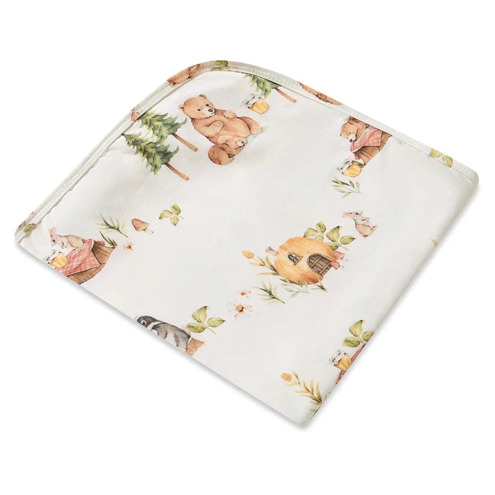 Snuggle Hunny Kids Linen Sheets Bears Organic Jersey Wrap & Beanie Set