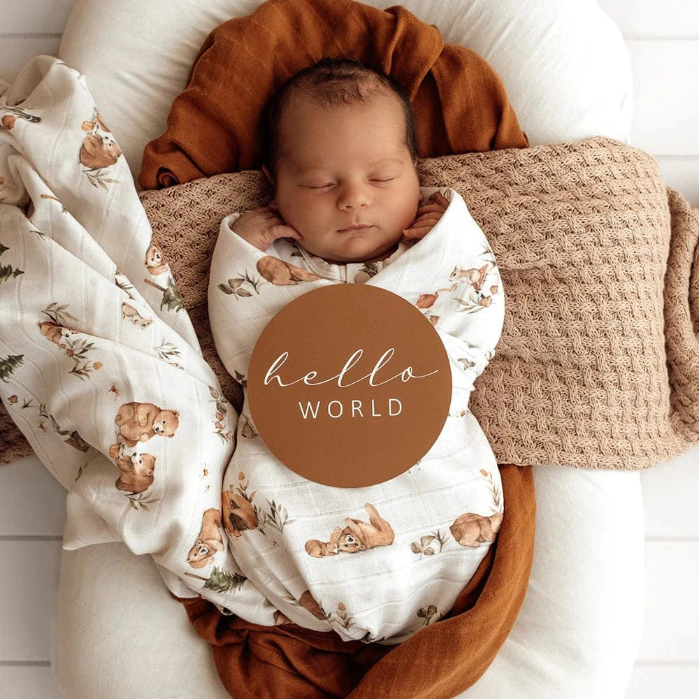 Snuggle Hunny Kids Linen Sheets Bears Organic Muslin Wrap
