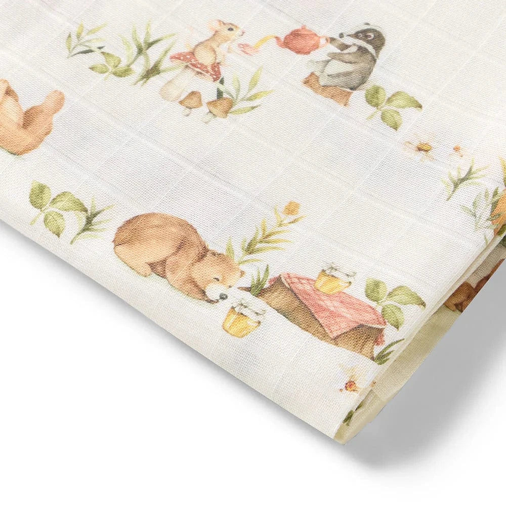 Snuggle Hunny Kids Linen Sheets Bears Organic Muslin Wrap