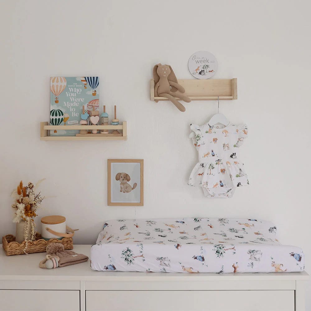 Snuggle Hunny Kids Linen Sheets Dog Park Organic Bassinet Sheet / Change Pad Cover