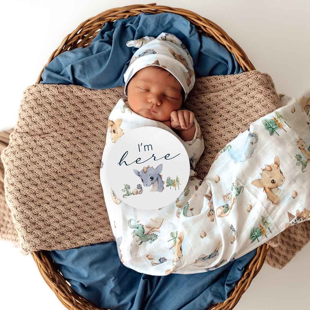 Snuggle Hunny Kids Linen Sheets Dragon Organic Muslin Wrap