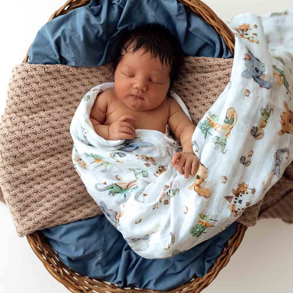 Snuggle Hunny Kids Linen Sheets Dragon Organic Muslin Wrap