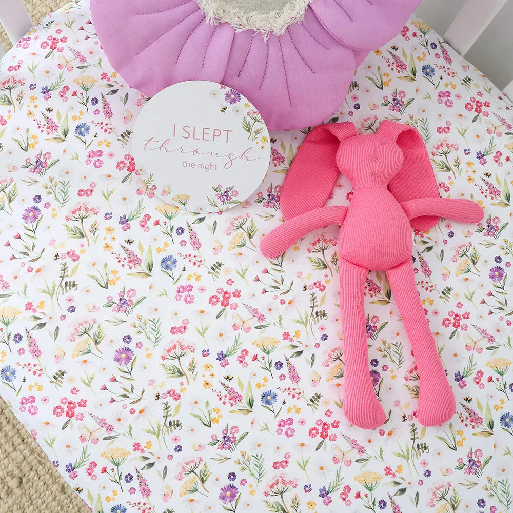 Snuggle Hunny Kids Linen Sheets Gracie Organic Fitted Cot Sheet