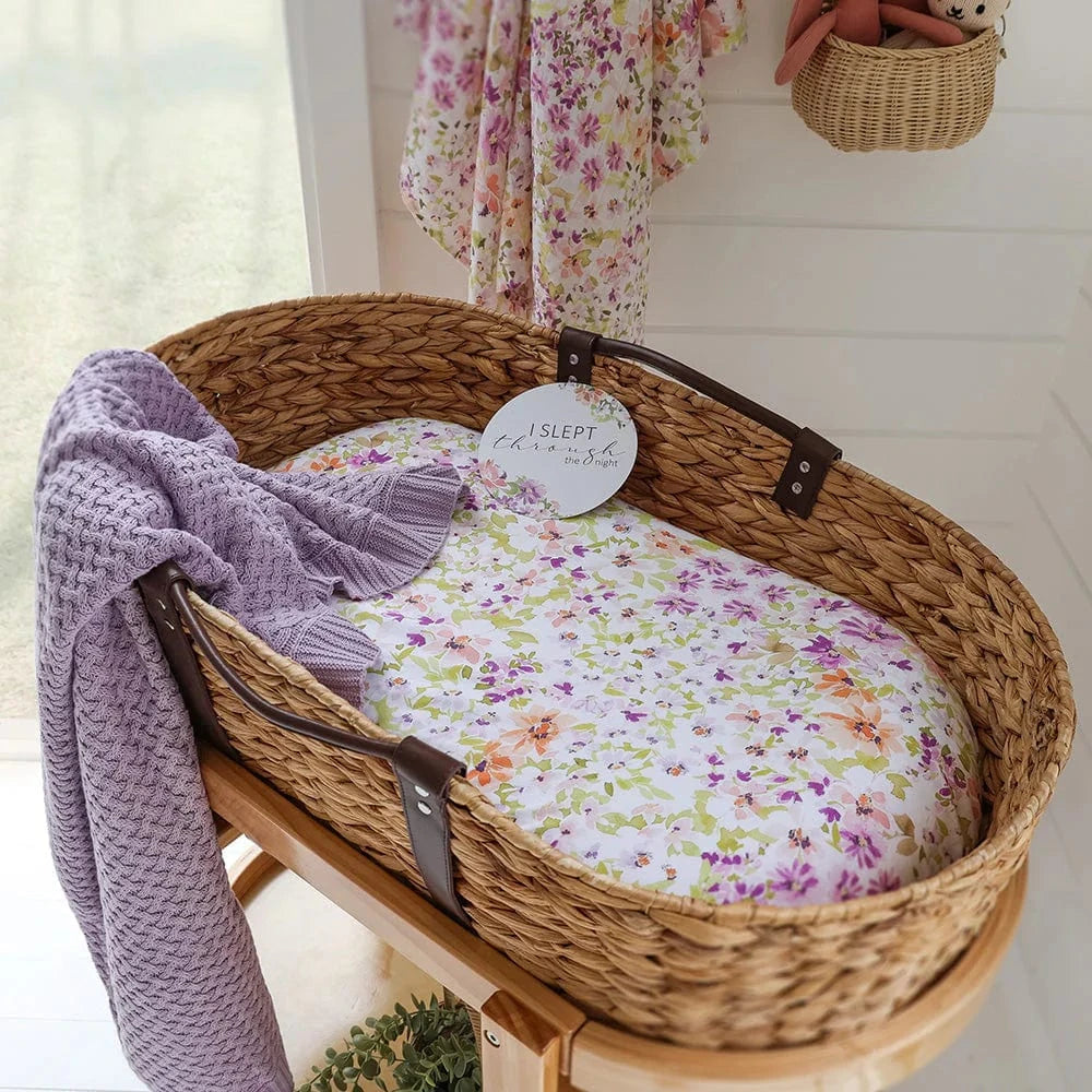 Snuggle Hunny Kids Linen Sheets Isla Organic Bassinet Sheet / Change Pad Cover