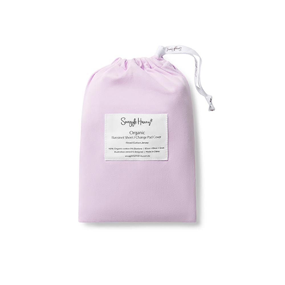 Snuggle Hunny Kids Linen Sheets Lilac Organic Bassinet Sheet / Change Pad Cover