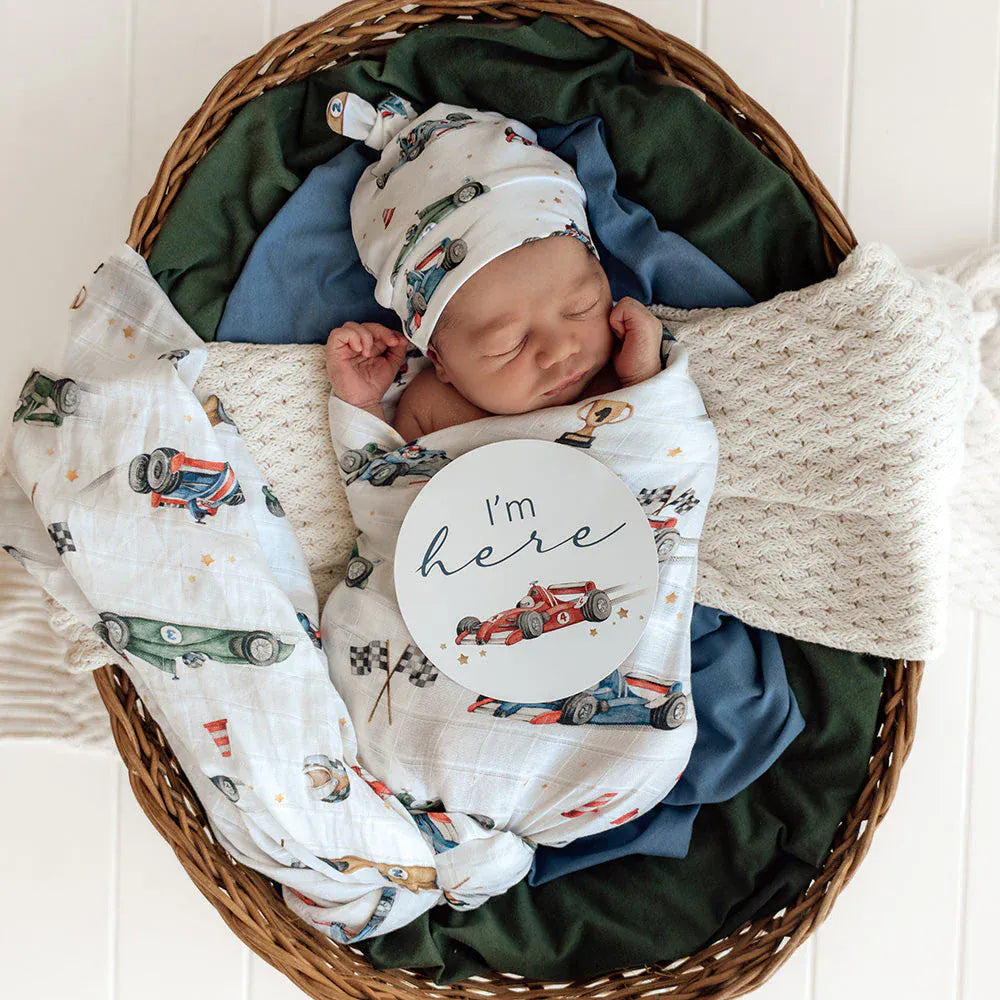 Snuggle Hunny Kids Linen Sheets Little Racers Organic Muslin Wrap