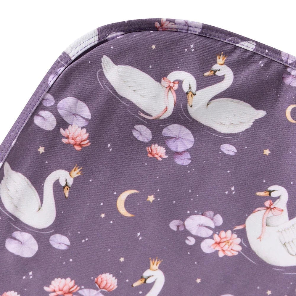 Snuggle Hunny Kids Linen Sheets Midnight Swan Organic Jersey Wrap & Topknot Set