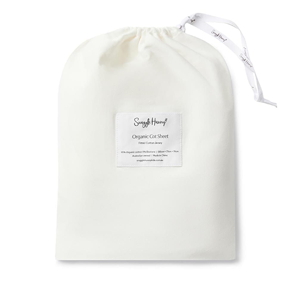 Snuggle Hunny Kids Linen Sheets Milk Organic Fitted Cot Sheet
