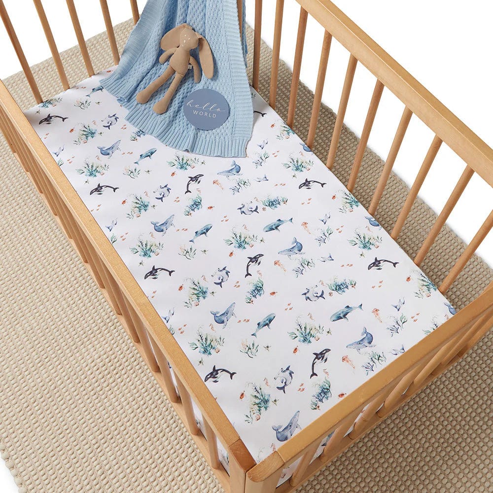 Ocean Organic Fitted Cot Sheet