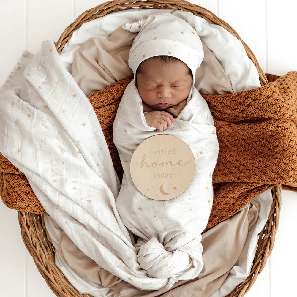 Snuggle Hunny Kids Linen Sheets Stardust Organic Muslin Wrap