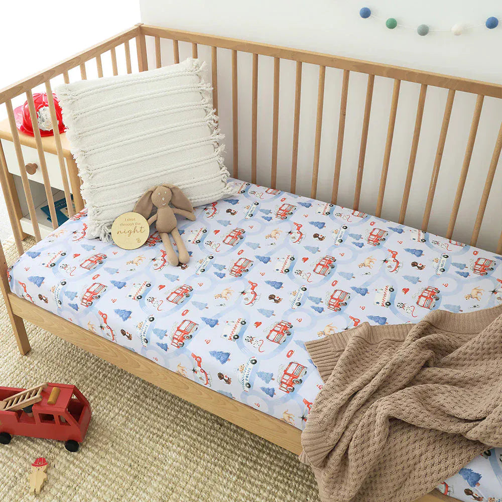 Snuggle Hunny Kids Linen Sheets To The Rescue Organic Fitted Cot Sheet