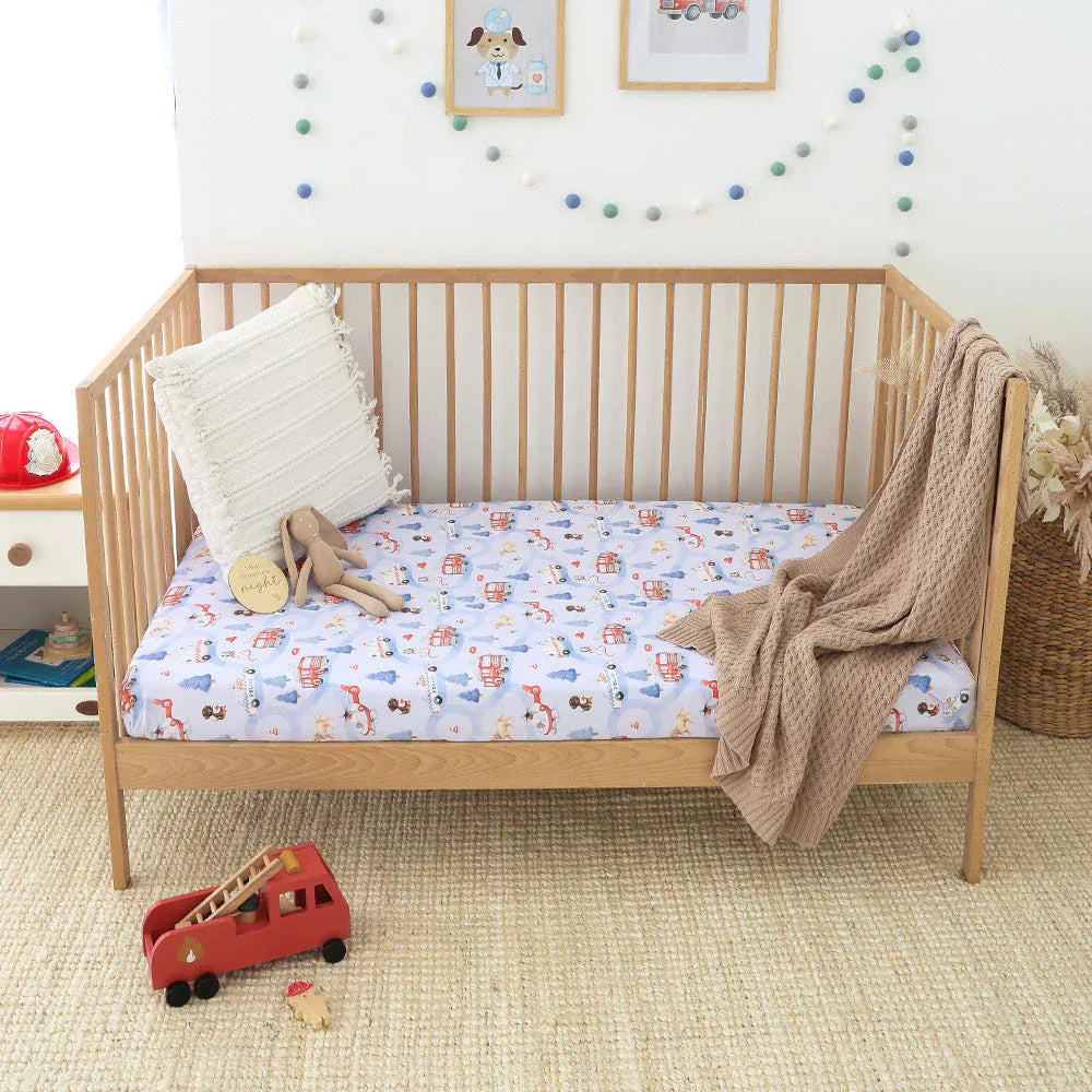 Snuggle Hunny Kids Linen Sheets To The Rescue Organic Fitted Cot Sheet