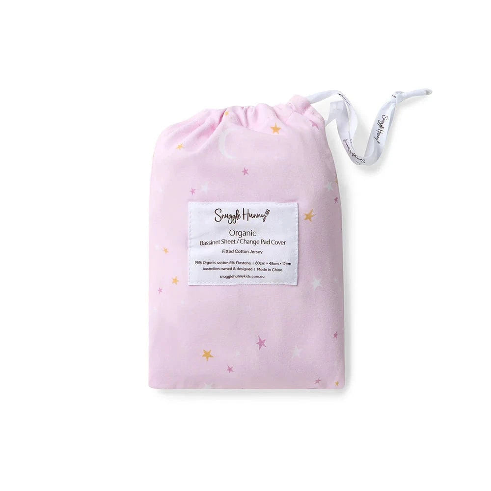 Snuggle Hunny Kids Linen Sheets Twinkle Organic Bassinet Sheet / Change Pad Cover