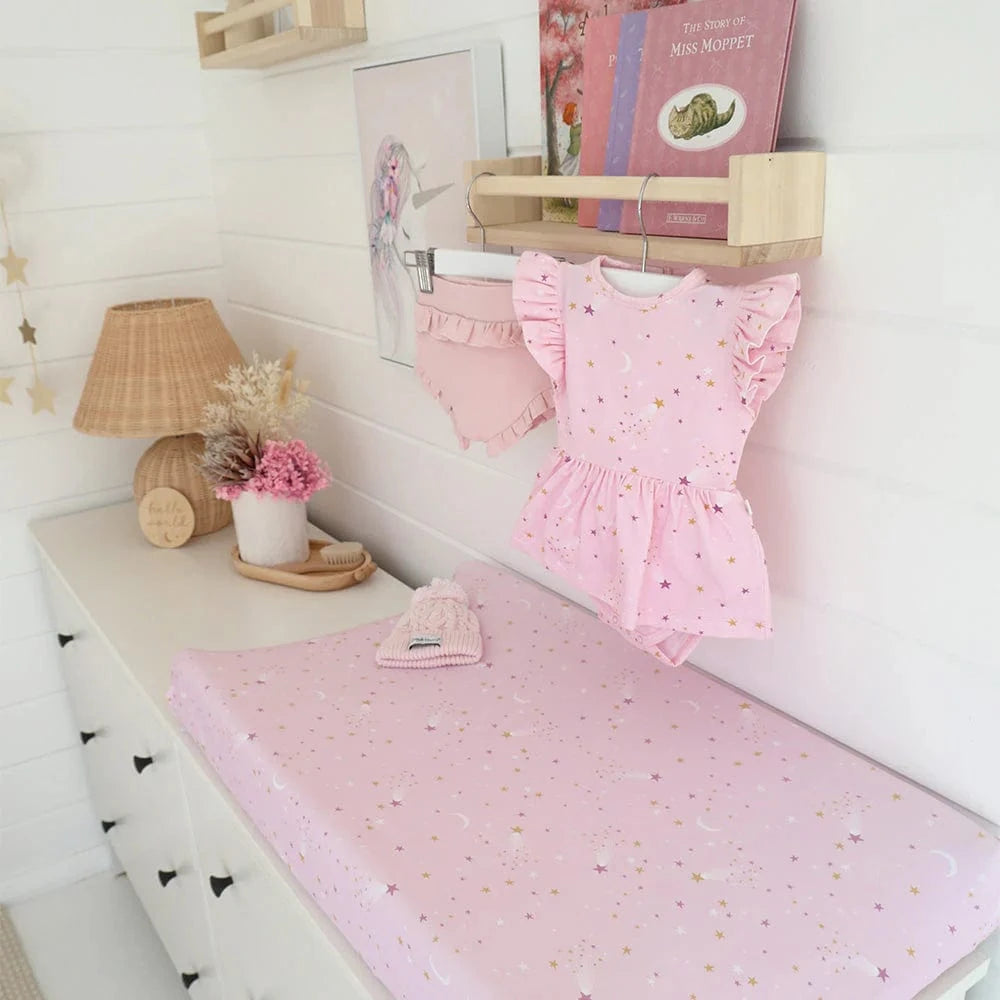 Snuggle Hunny Kids Linen Sheets Twinkle Organic Bassinet Sheet / Change Pad Cover