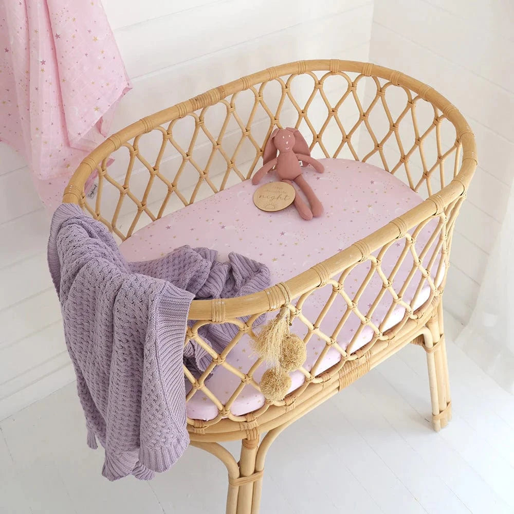 Snuggle Hunny Kids Linen Sheets Twinkle Organic Bassinet Sheet / Change Pad Cover