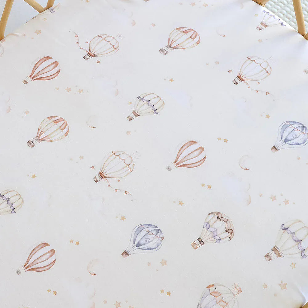 Snuggle Hunny Kids Linen Sheets Up & Away Organic Bassinet Sheet / Change Pad Cover