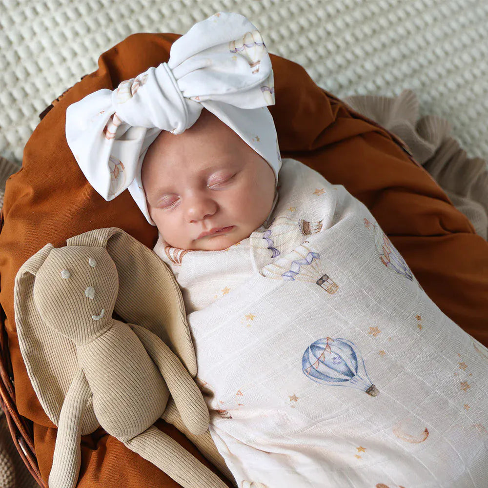 Snuggle Hunny Kids Linen Sheets Up & Away Organic Muslin Wrap