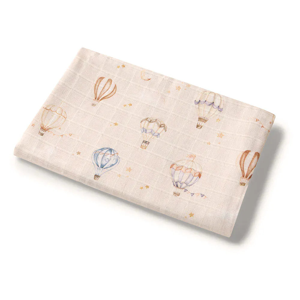 Snuggle Hunny Kids Linen Sheets Up & Away Organic Muslin Wrap