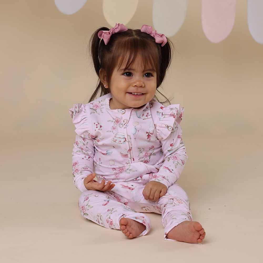 Snuggle Hunny Kids Unisex Onesie Alice's Tea Party Snugglesuit Convertible Romper