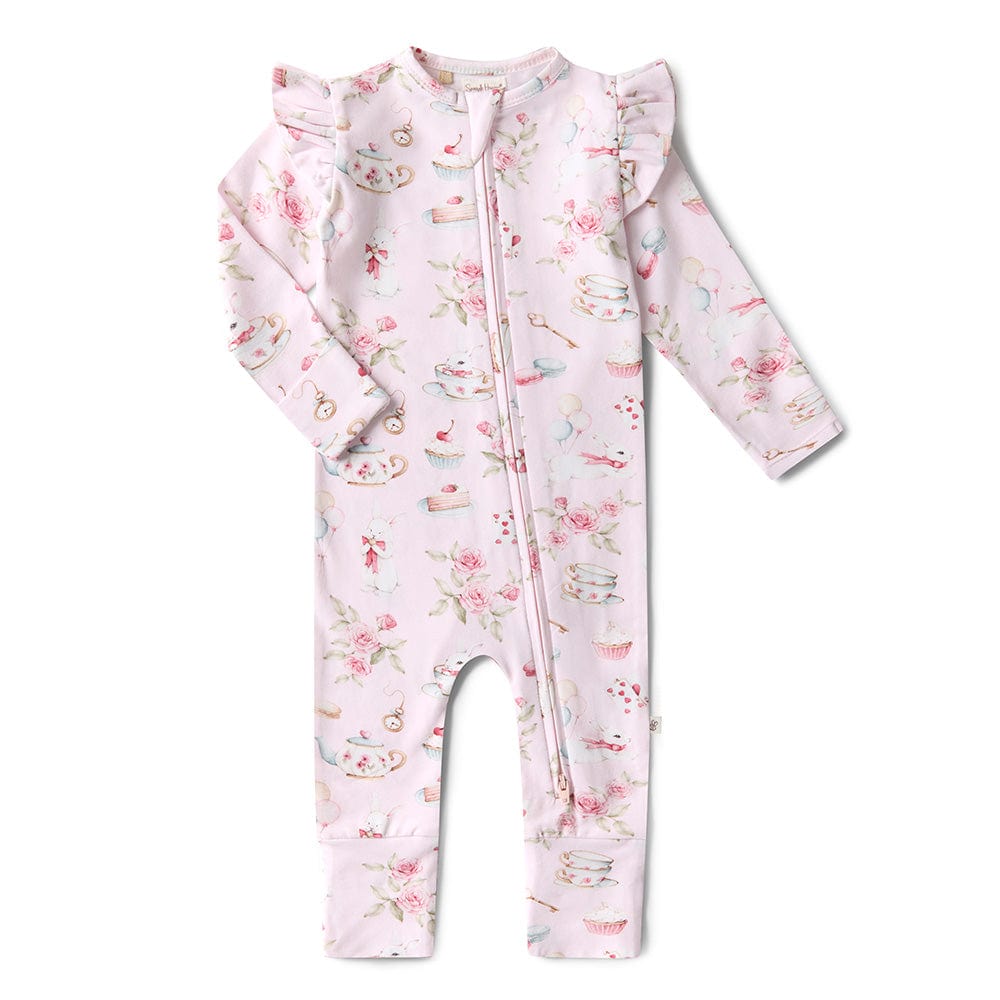Snuggle Hunny Kids Unisex Onesie Alice's Tea Party Snugglesuit Convertible Romper