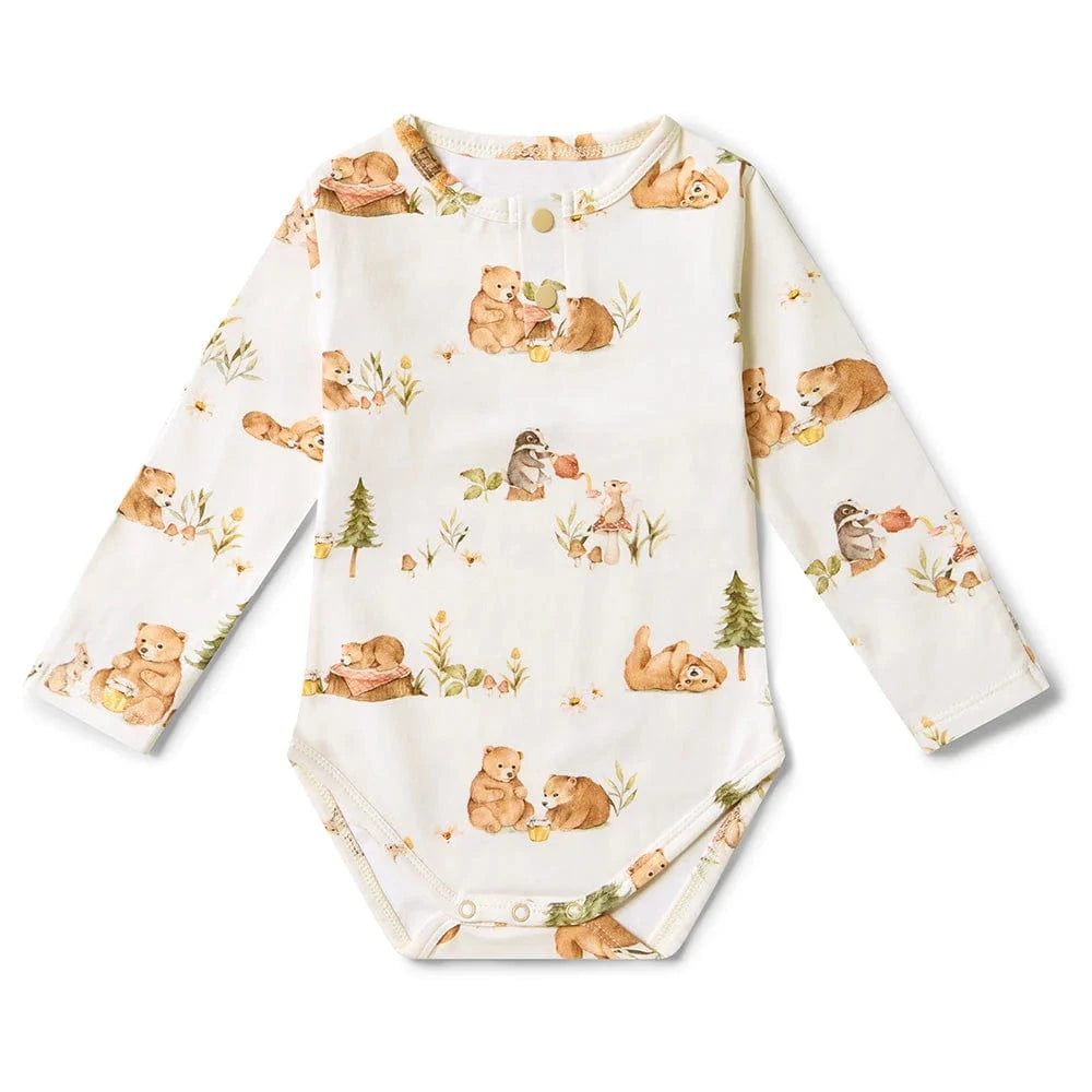 Snuggle Hunny Kids Unisex Onesie Bears Long Sleeve Organic Bodysuit