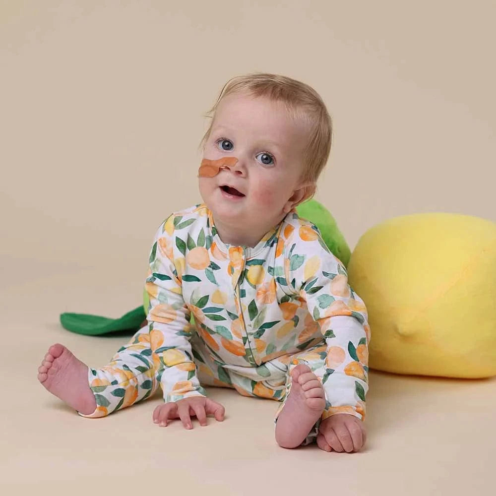 Snuggle Hunny Kids Unisex Onesie Citrus Squeeze Organic Snugglesuit Convertible Romper