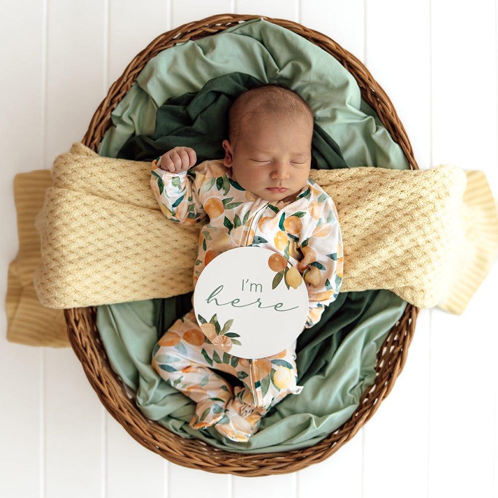 Snuggle Hunny Kids Unisex Onesie Sunny Citrus Organic Snuggle Sleepsuit Zip Footie