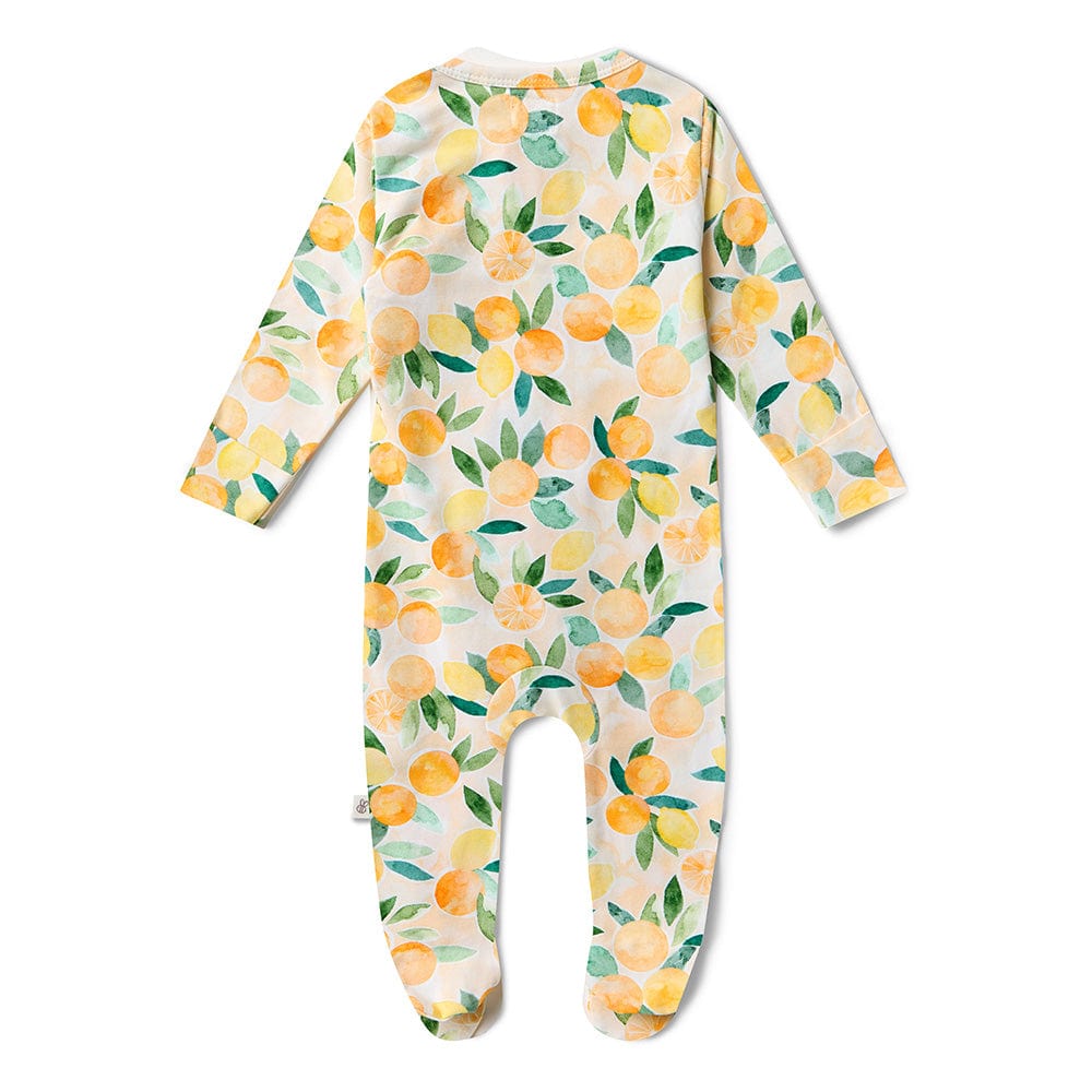 Snuggle Hunny Kids Unisex Onesie Sunny Citrus Organic Snuggle Sleepsuit Zip Footie