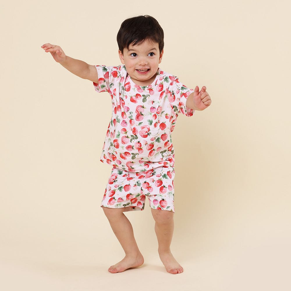Snuggle Hunny Kids Unisex Sleepware Strawberry Organic Kids PJ Set