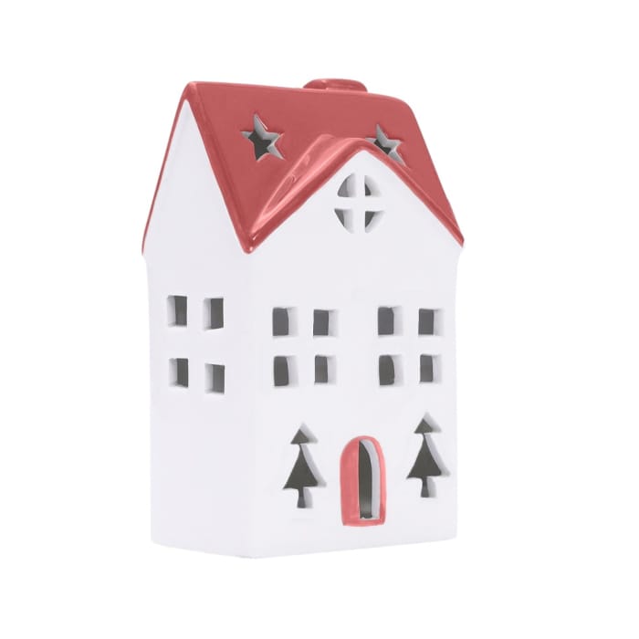Splosh Christmas red light-up ceramic house room decor