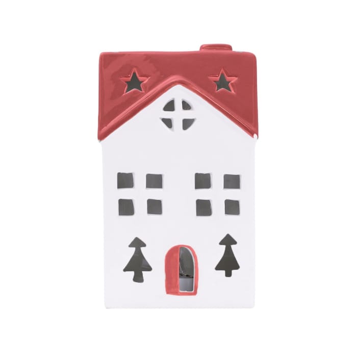 Splosh Christmas red light-up ceramic house room decor