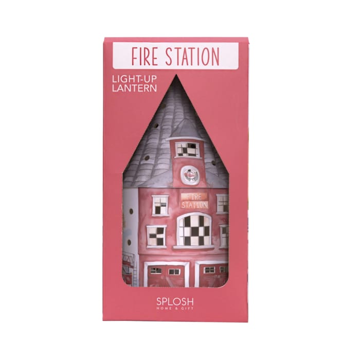 Splosh Fire Station Light Up House room décor with detailed fire station design and glowing windows