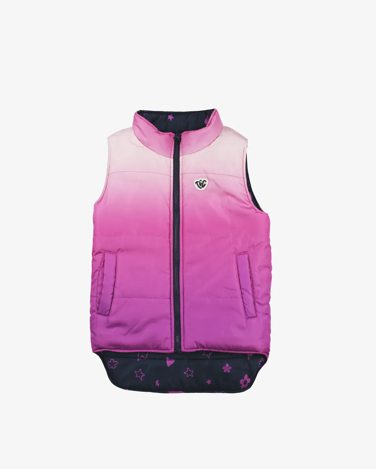The Girl Club Girls Jacket Ombre Reversible Puffer Vest