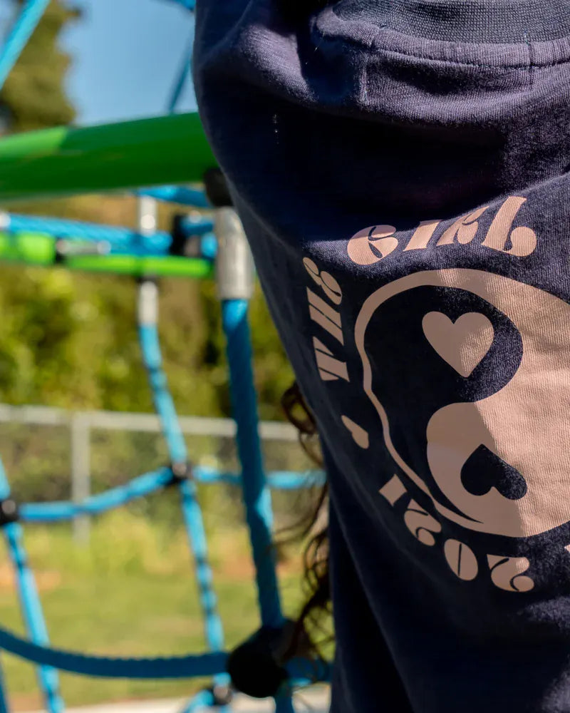 Navy TGC Slub Top for girls by The Girl Club, featuring a casual, textured fabric and comfortable fit.