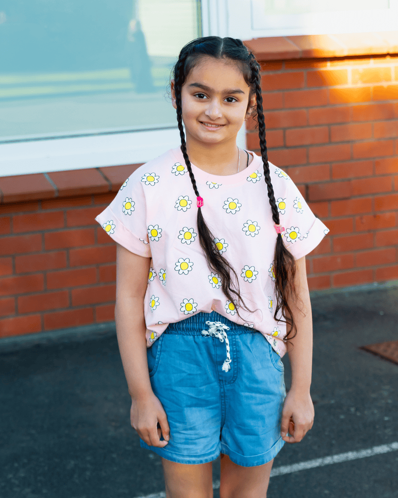 The Girl Club Girls Top Pink Daisy Top