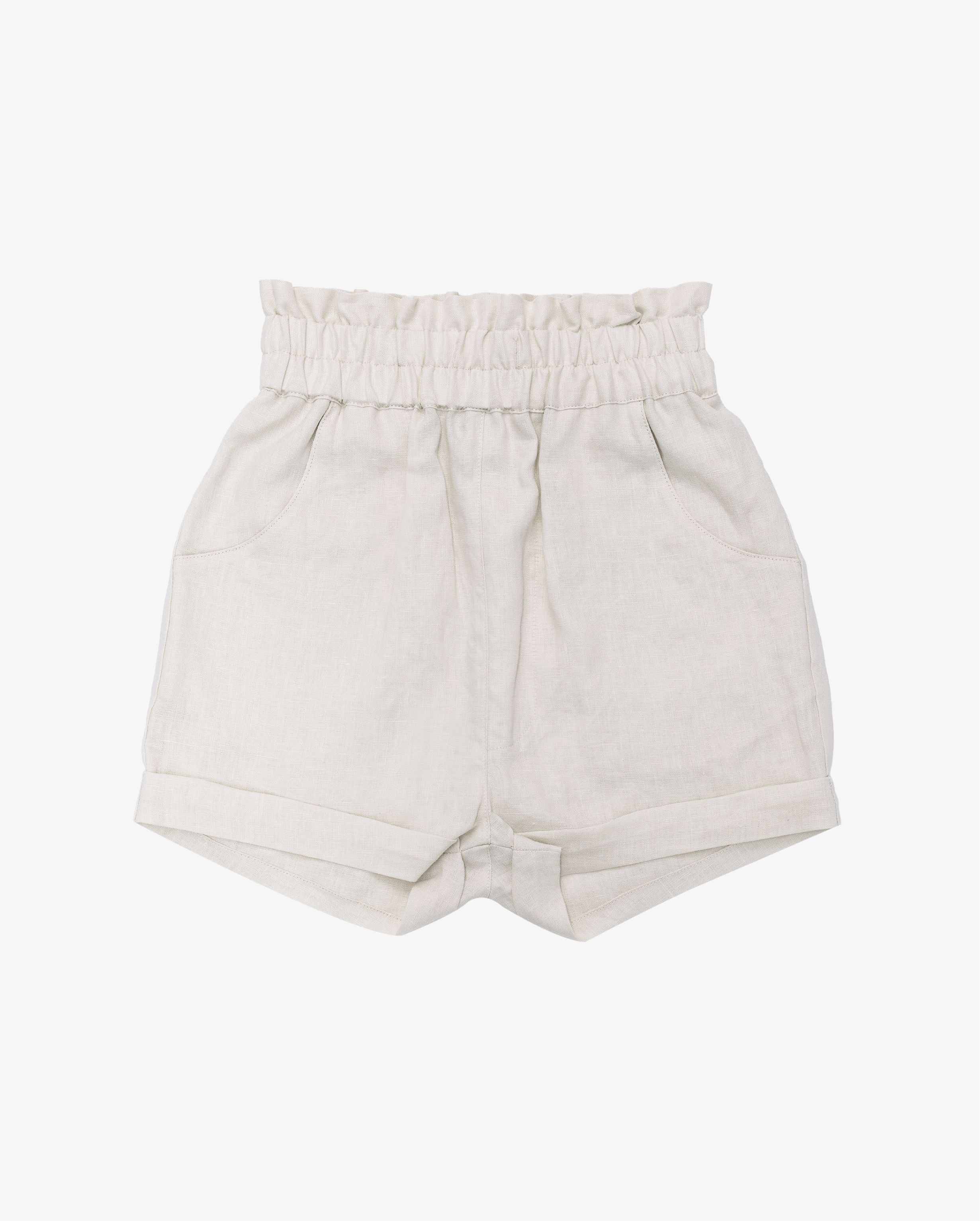 The Girl Club Shorts Cream Linen Shorts