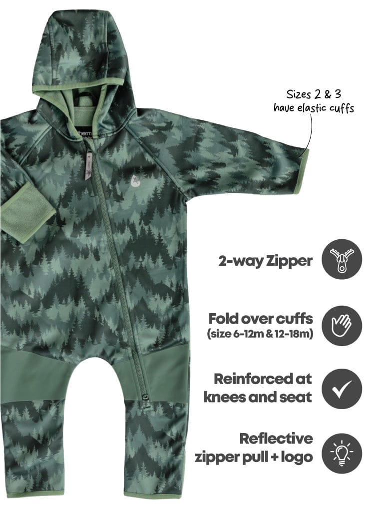 Therm Boys All In Ones All-Weather Fleece Onesie - Forest Camo