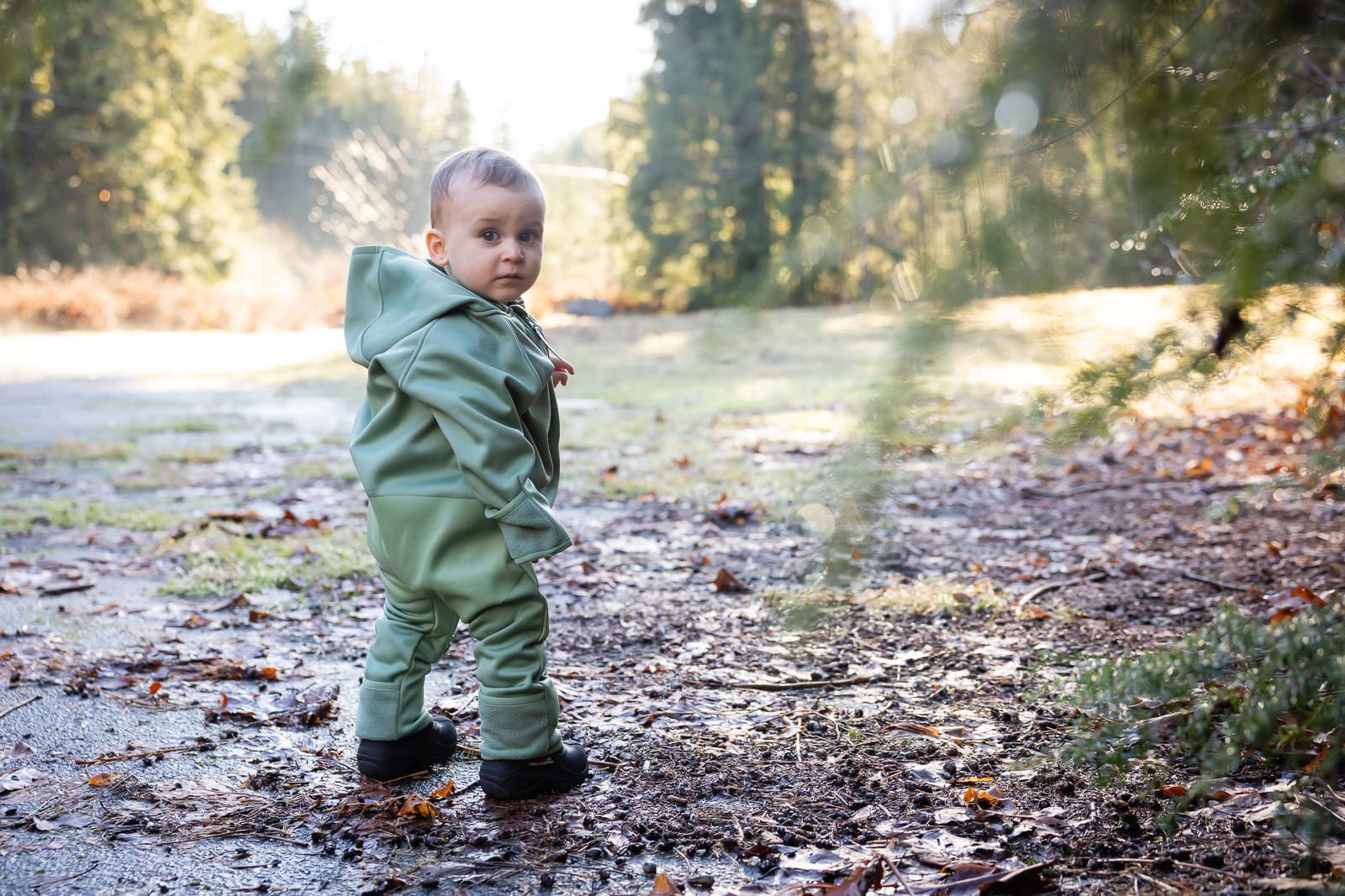 Therm Boys All In Ones All-Weather Fleece Onesie - Forest Moss