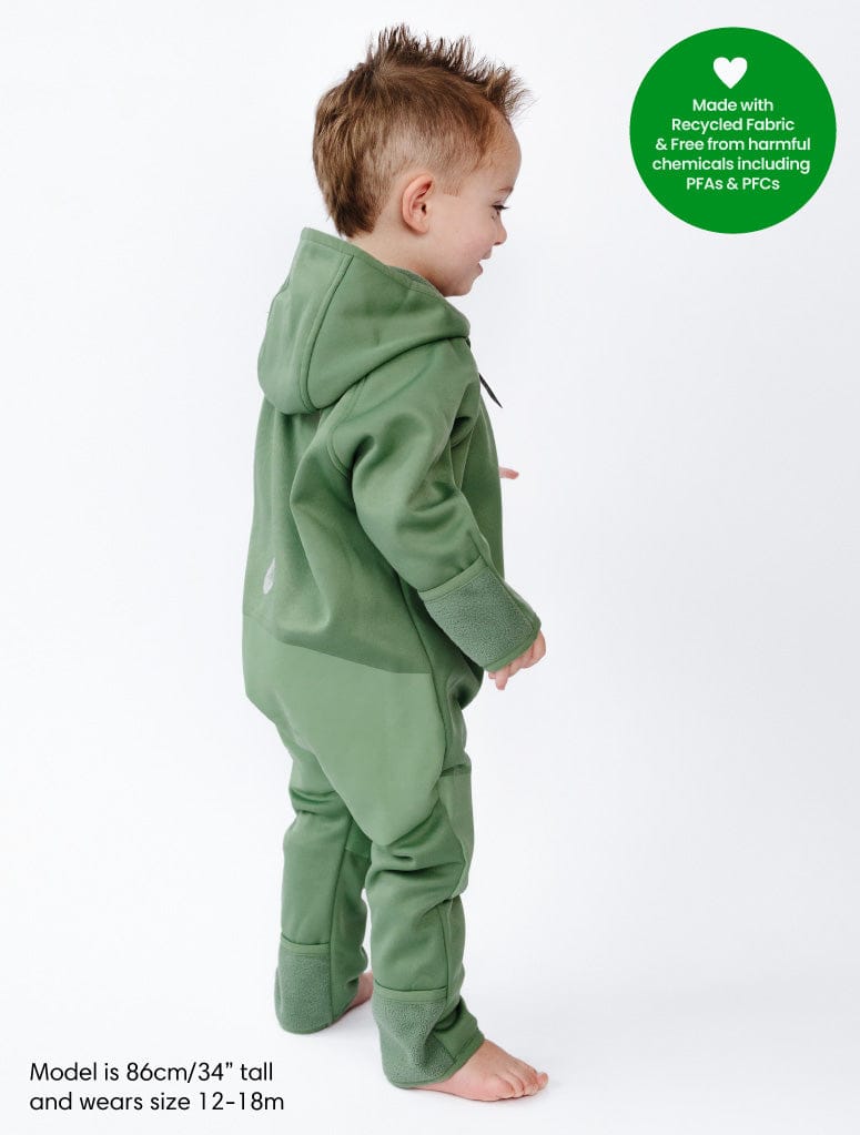 Therm Boys All In Ones All-Weather Fleece Onesie - Forest Moss