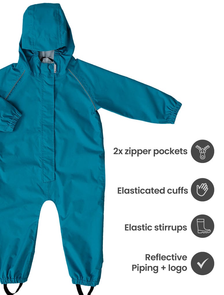 Therm Boys All In Ones SplashMagic Rainsuit - Deep Teal