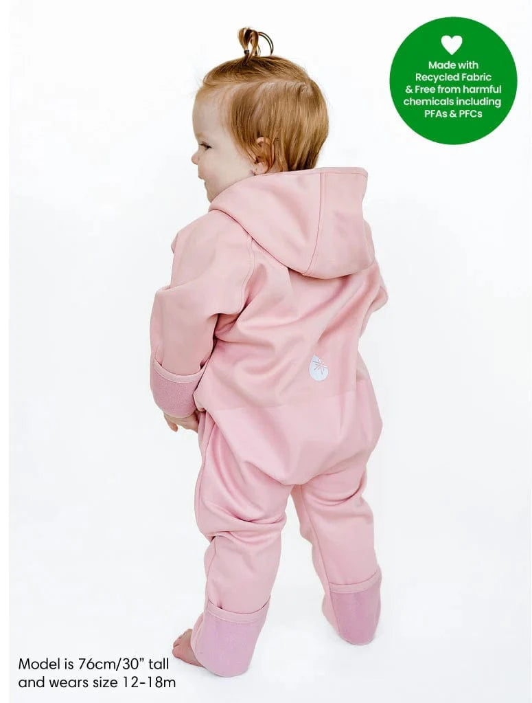 Therm Girls All In One All-Weather Fleece Onesie - Dusky Pink