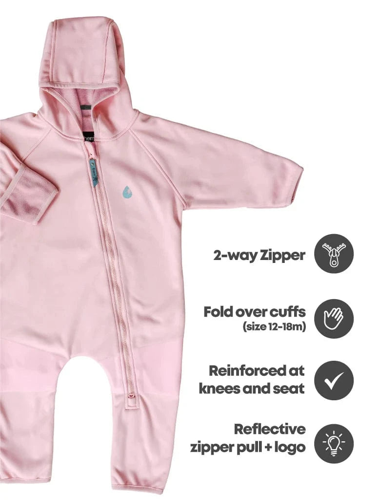 Therm Girls All In One All-Weather Fleece Onesie - Dusky Pink