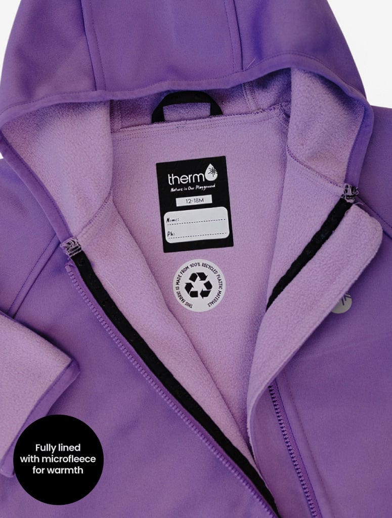 Therm Girls All In One All-Weather Fleece Onesie - Violet