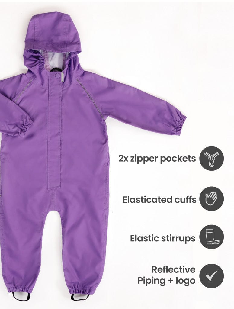 Therm Girls All In One SplashMagic Rainsuit - Violet