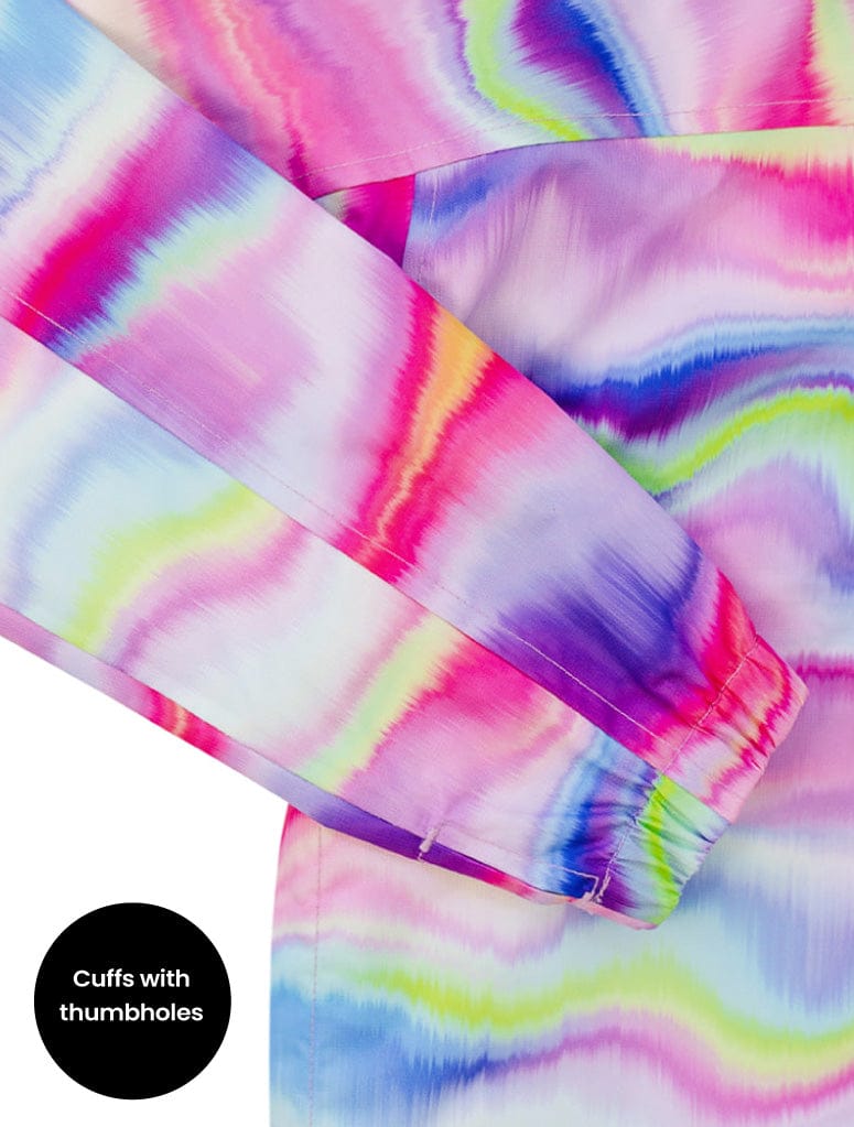Therm Girls Jacket 10K Packaway Rainshell - Rainbow Wave