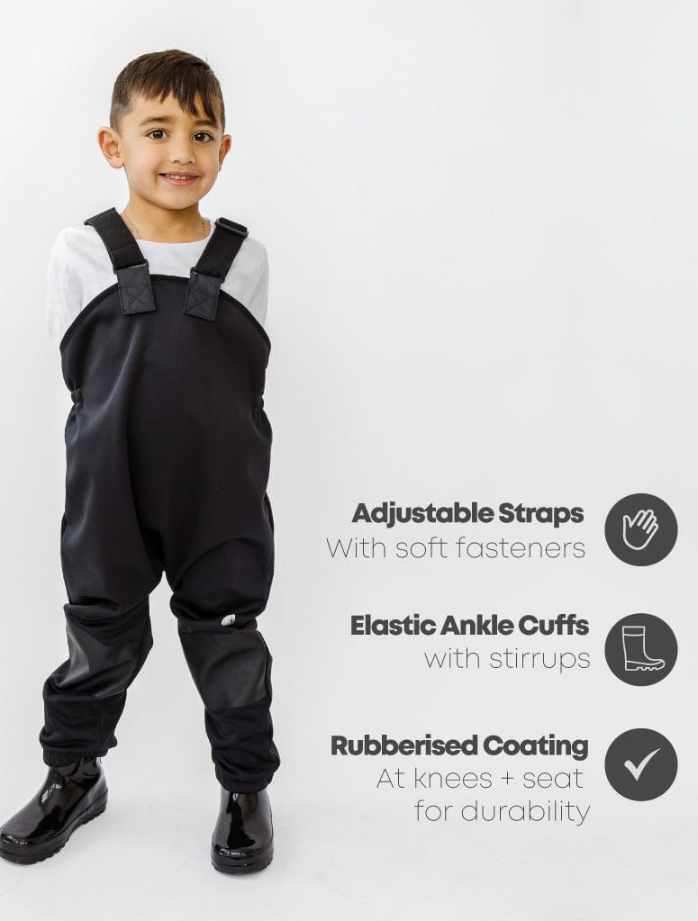 Therm Unisex Pants All-Weather Fleece Overalls - Black