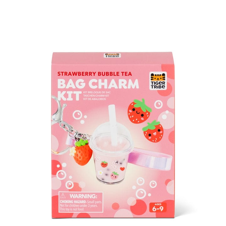 Tiger Tribe Gift Stationery Bag Charm Kit - Strawberry Bubble Tea